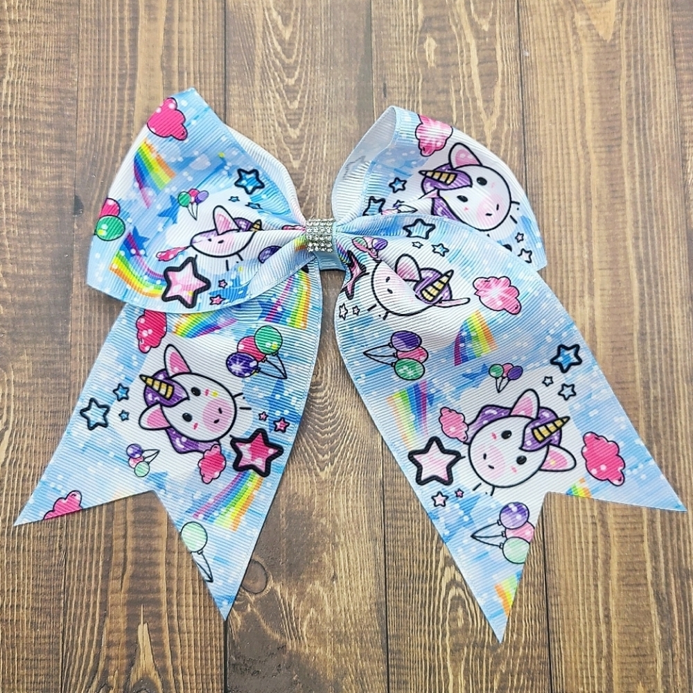 ๐3/$15๐ Oversize Unicorn Rhinestone Hair Bow - Picture 2 of 3